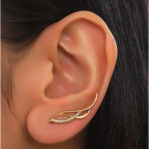 Gold Zircon Ear Climber